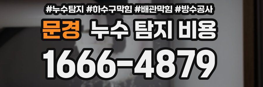 문경 누수 탐지 비용
