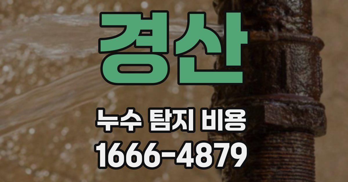 경산 누수 탐지 비용