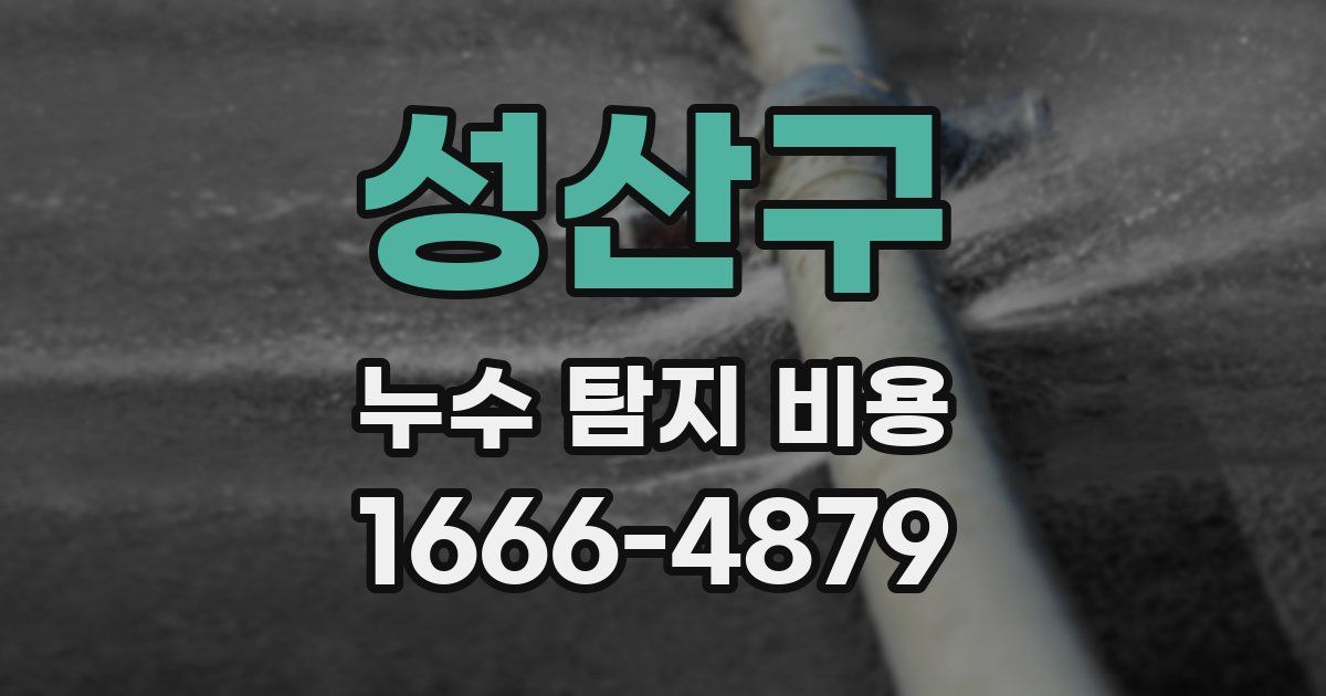 성산구 누수 탐지 비용