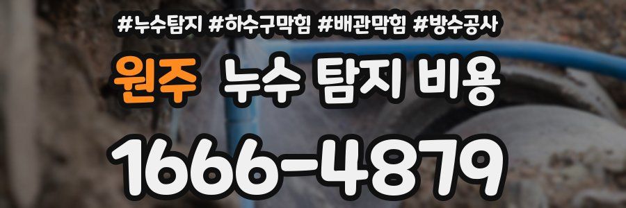 원주 누수 탐지 비용