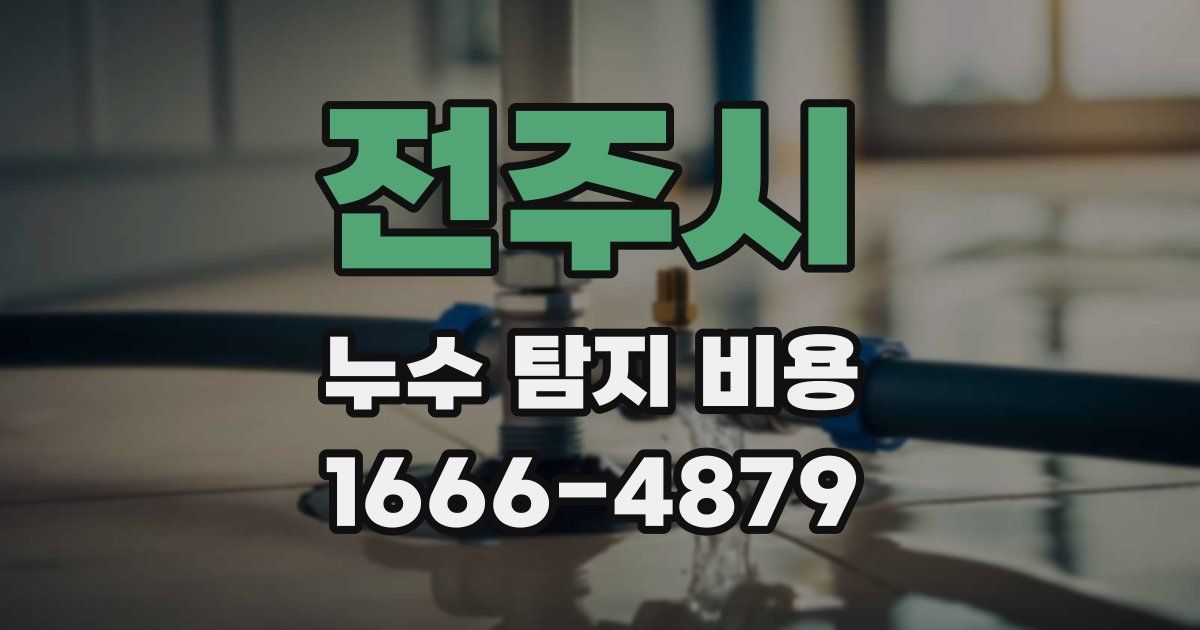 전주시 누수 탐지 비용