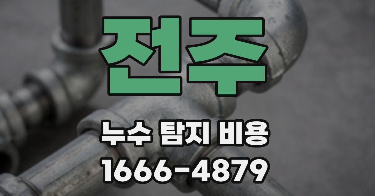 전주 누수 탐지 비용