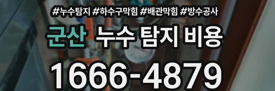 군산 누수 탐지 비용