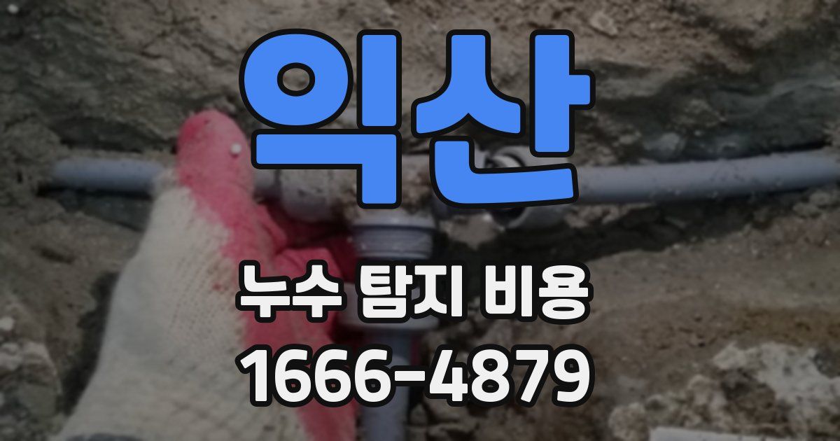 익산 누수 탐지 비용