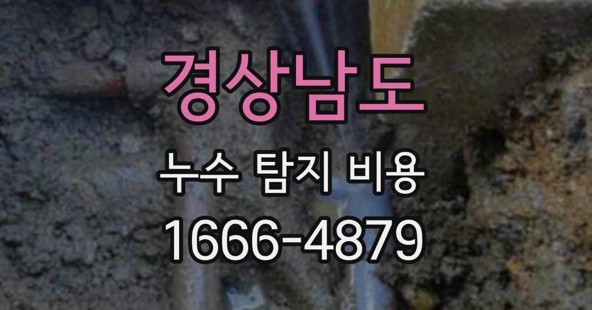 경상남도 누수 탐지 비용