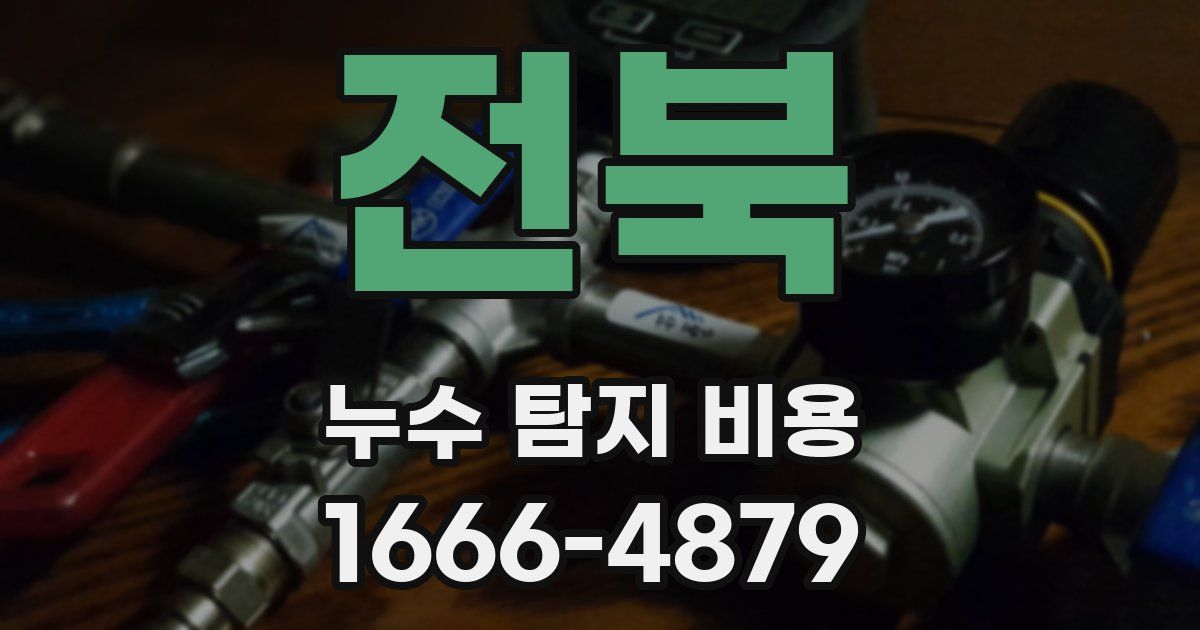 전북 누수 탐지 비용