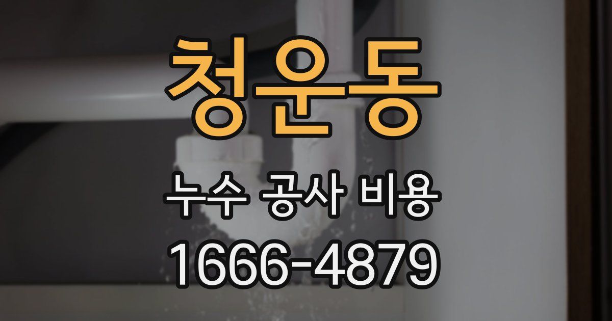 청운동 누수 공사 비용