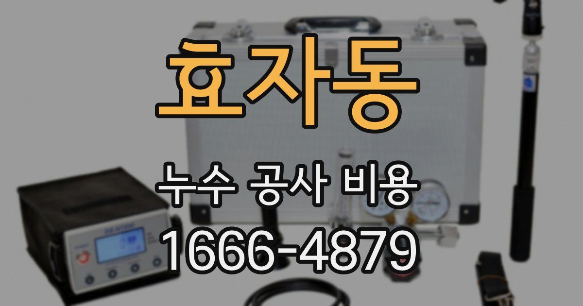 효자동 누수 공사 비용