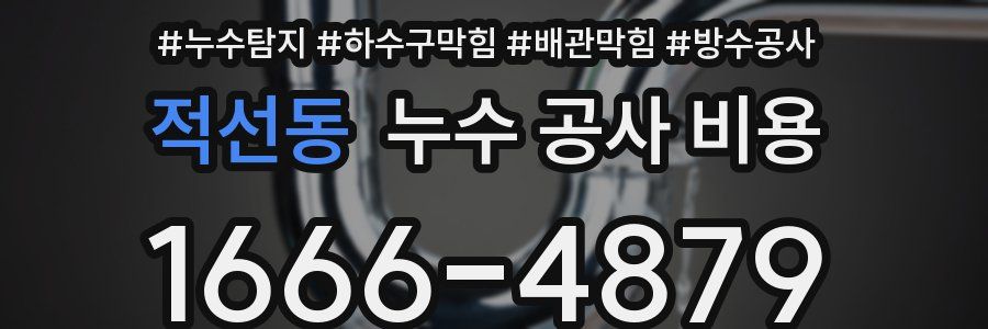 적선동 누수 공사 비용