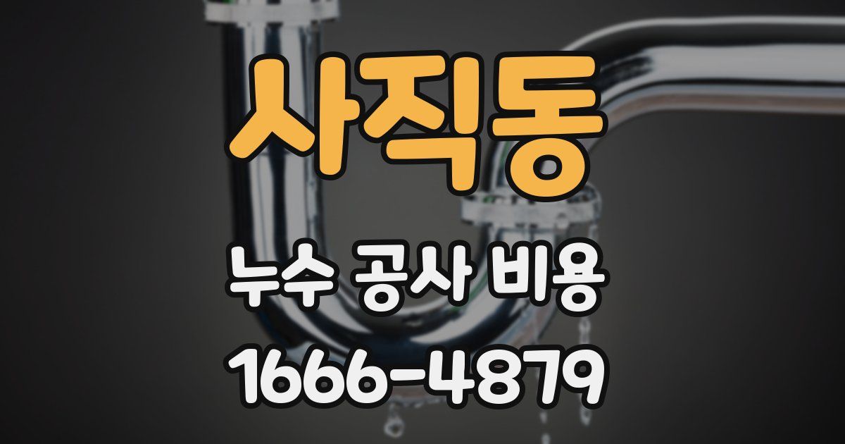 사직동 누수 공사 비용