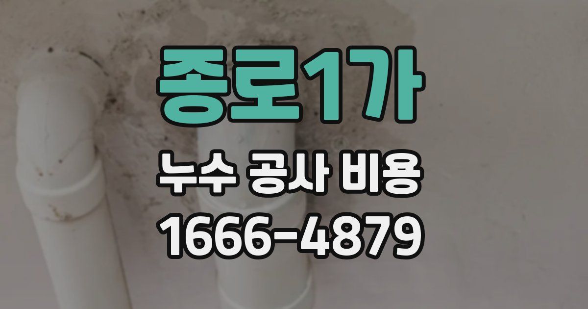 종로1가 누수 공사 비용