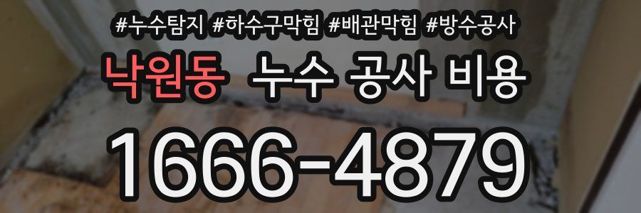 낙원동 누수 공사 비용