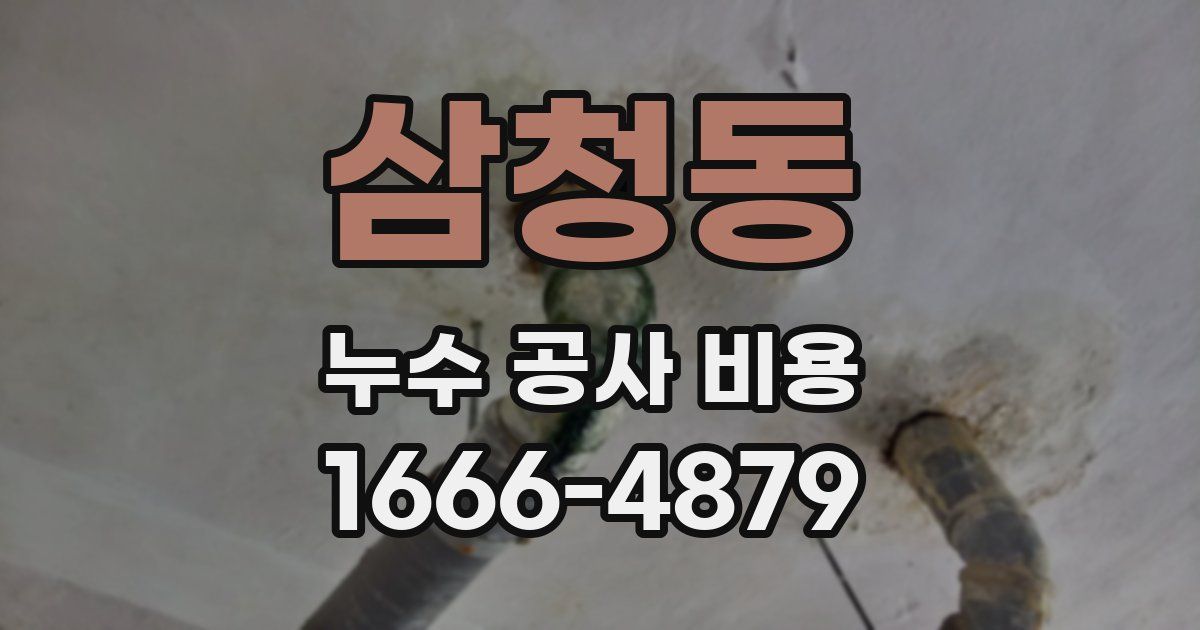 삼청동 누수 공사 비용