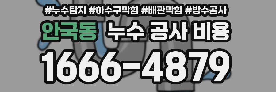 안국동 누수 공사 비용