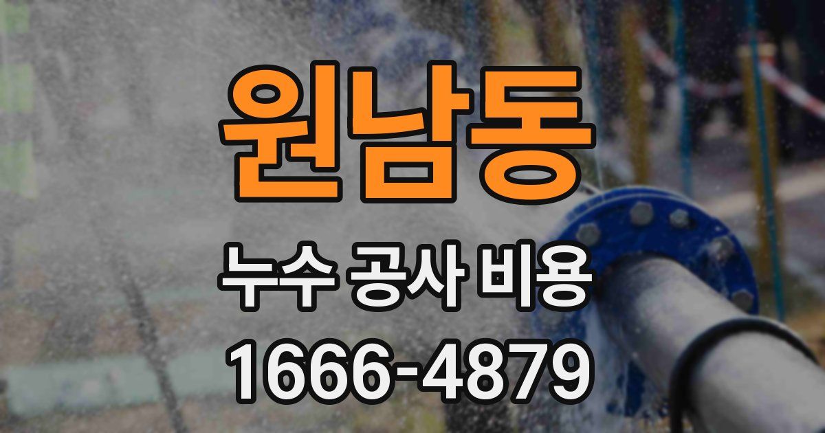 원남동 누수 공사 비용