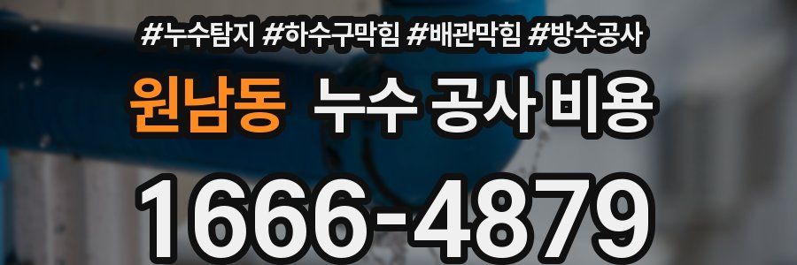 원남동 누수 공사 비용