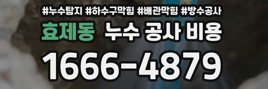 효제동 누수 공사 비용