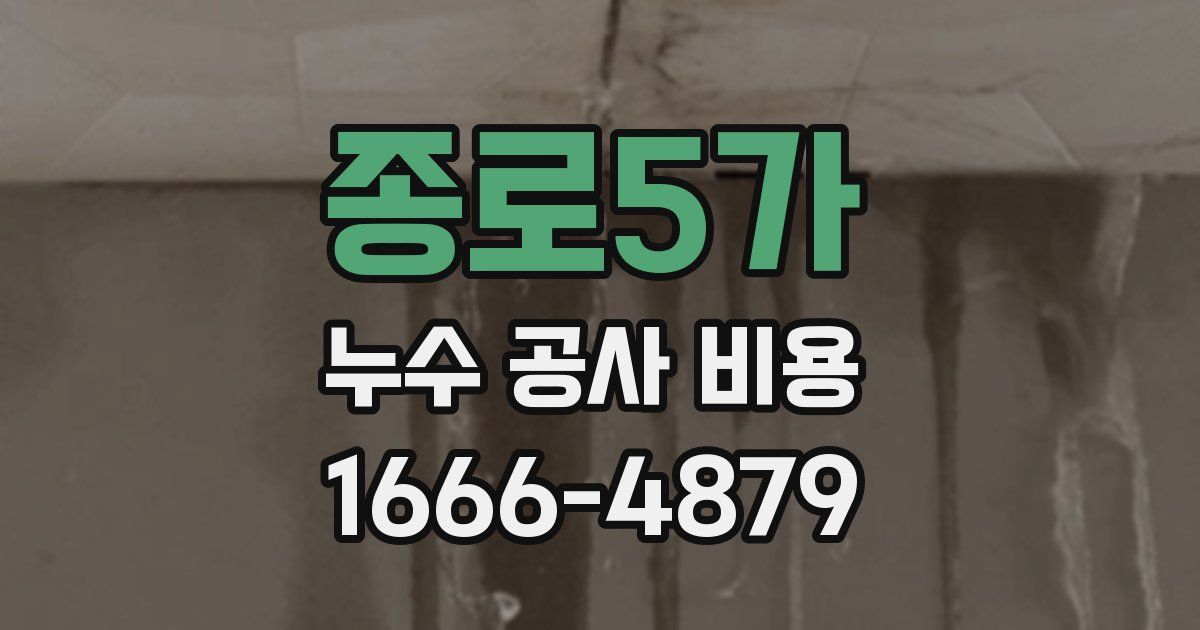 종로5가 누수 공사 비용