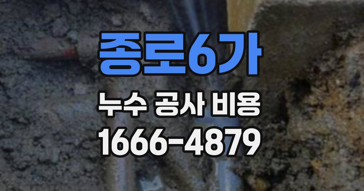 종로6가 누수 공사 비용