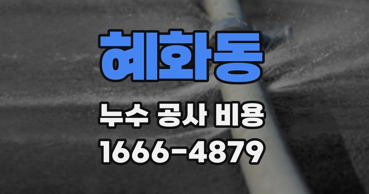 혜화동 누수 공사 비용