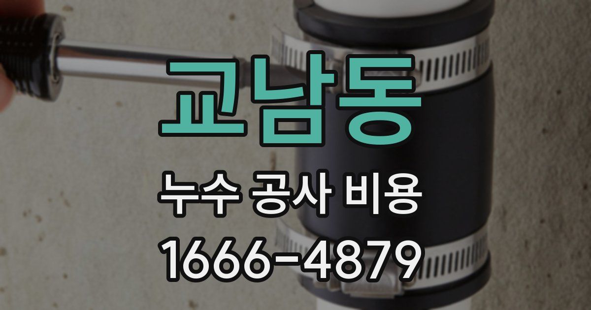 교남동 누수 공사 비용