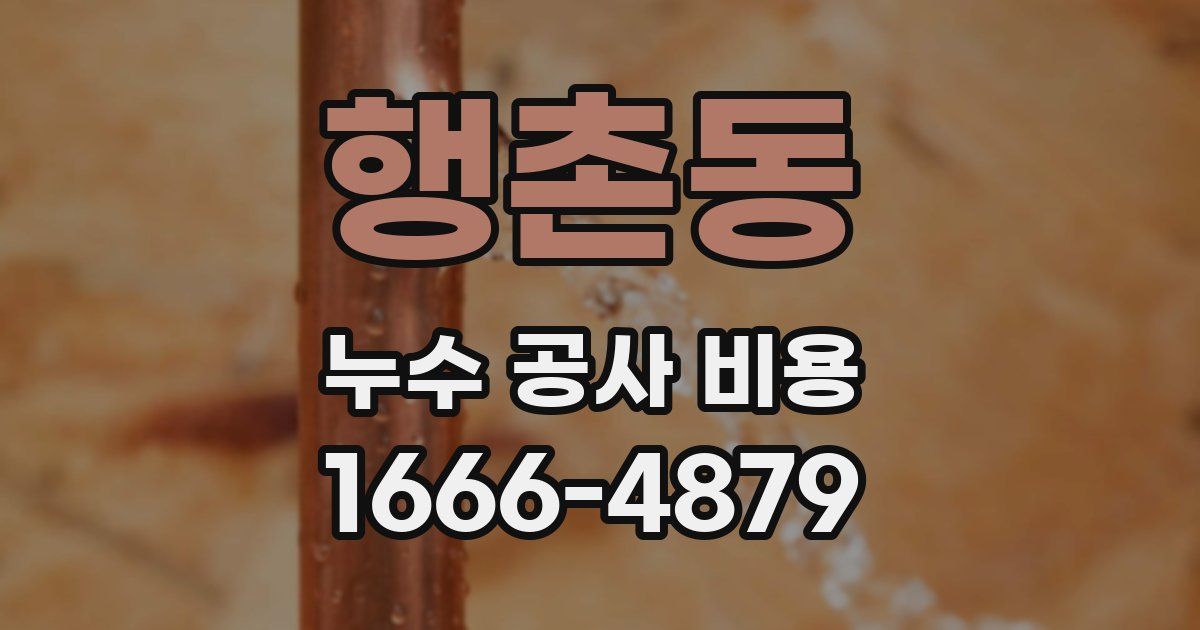 행촌동 누수 공사 비용