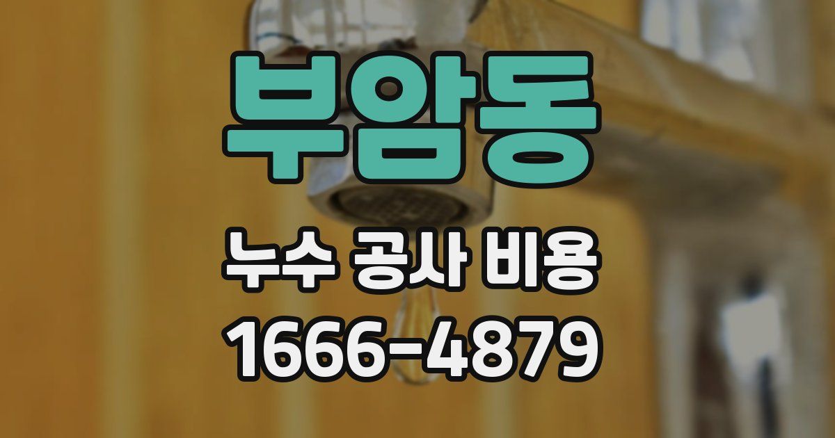 부암동 누수 공사 비용