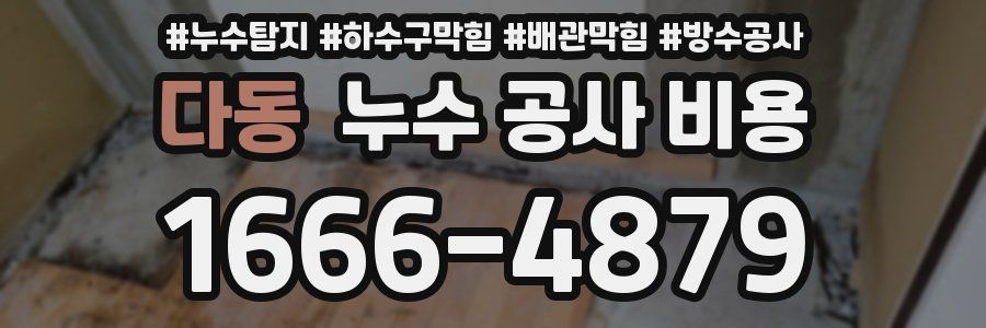 다동 누수 공사 비용