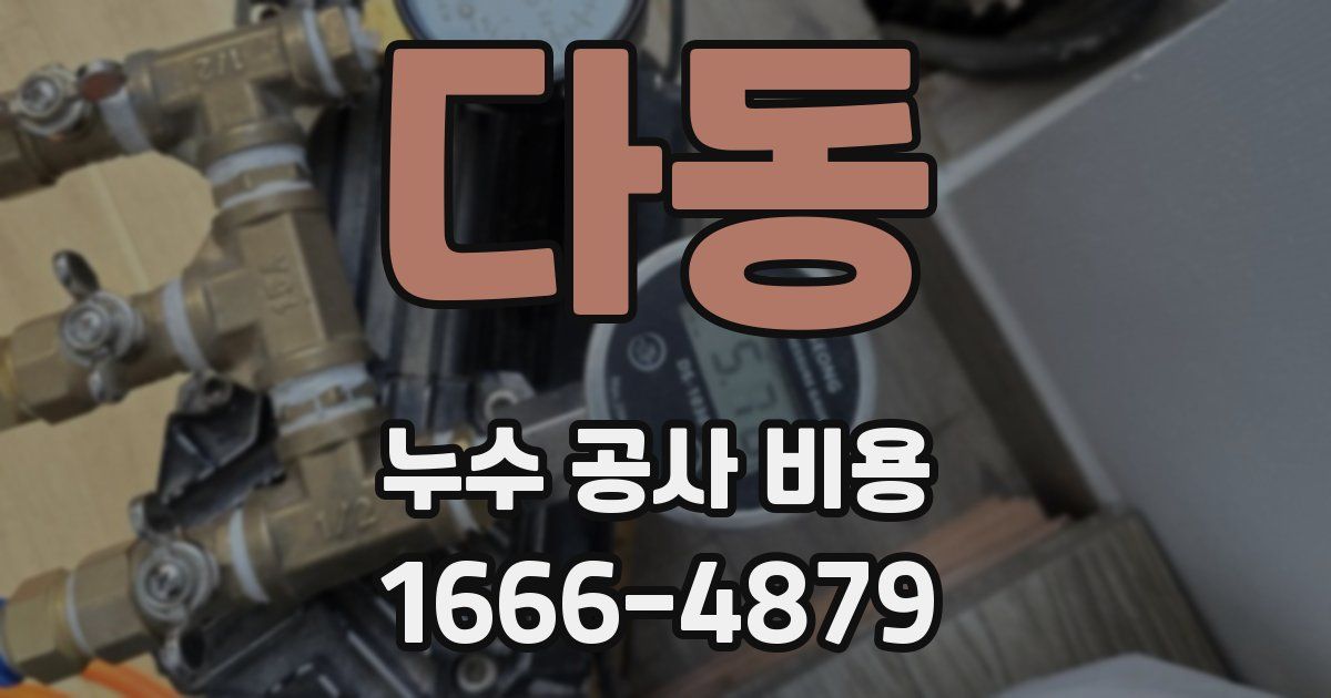 다동 누수 공사 비용
