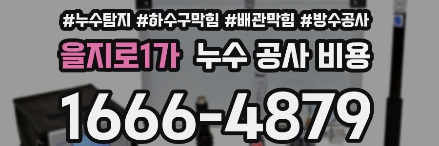 을지로1가 누수 공사 비용