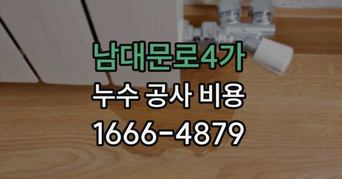 남대문로4가 누수 공사 비용