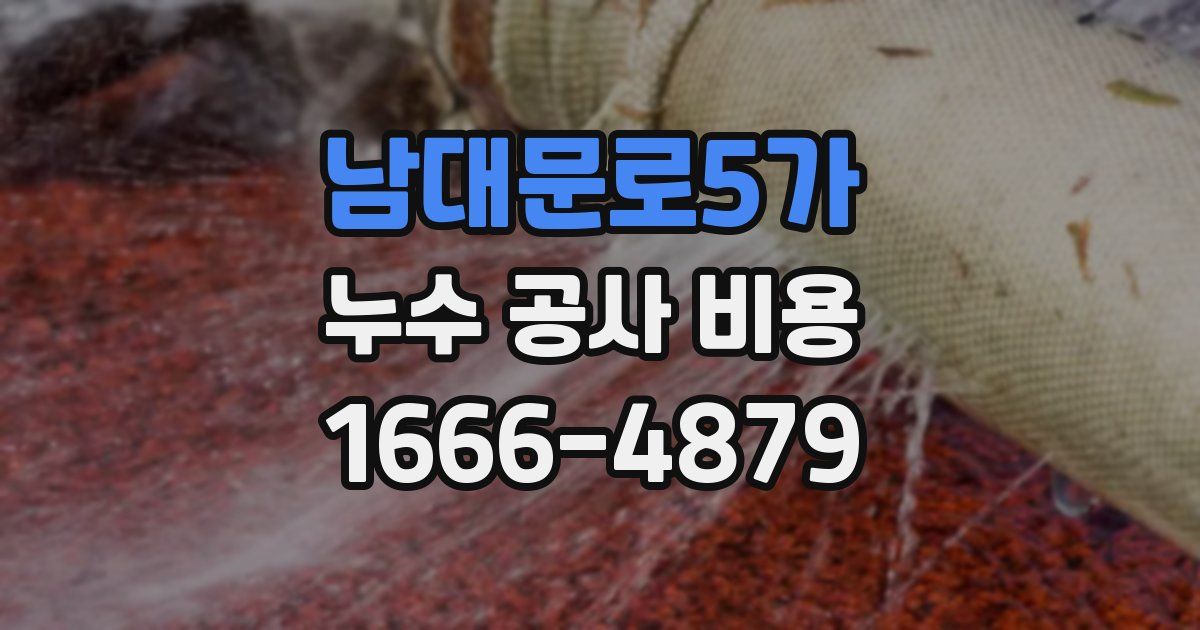 남대문로5가 누수 공사 비용