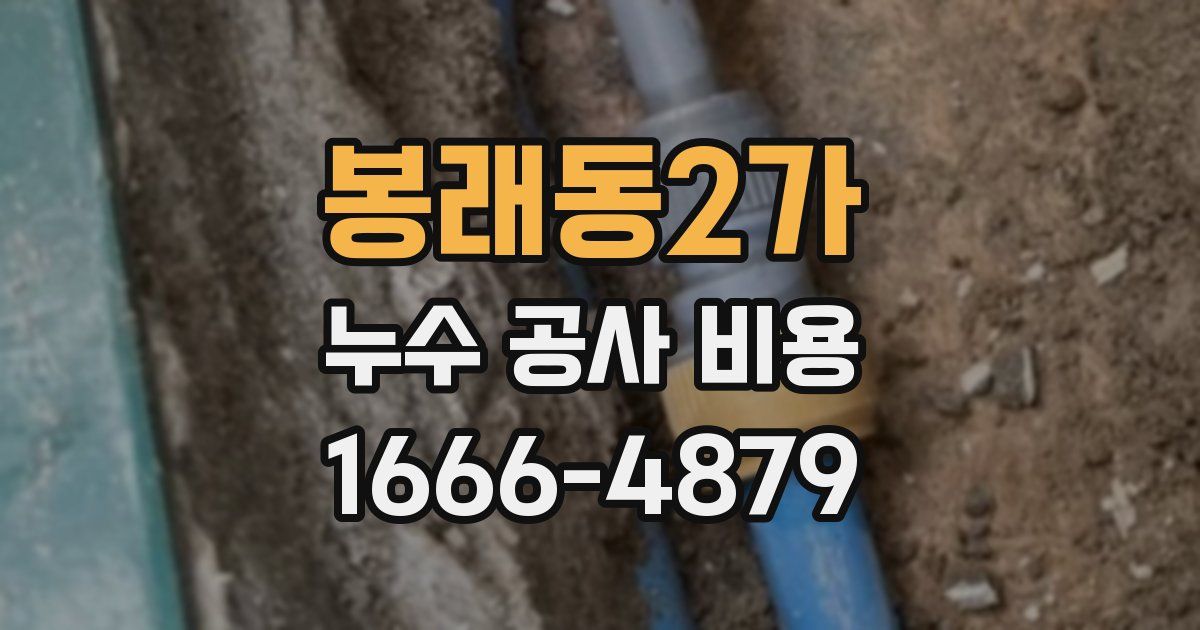 봉래동2가 누수 공사 비용