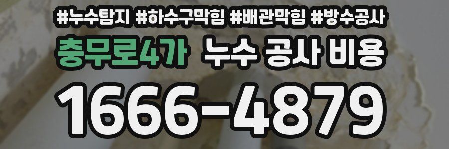 충무로4가 누수 공사 비용
