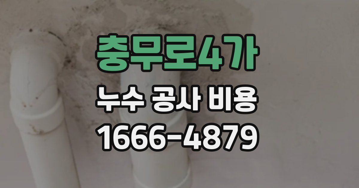 충무로4가 누수 공사 비용