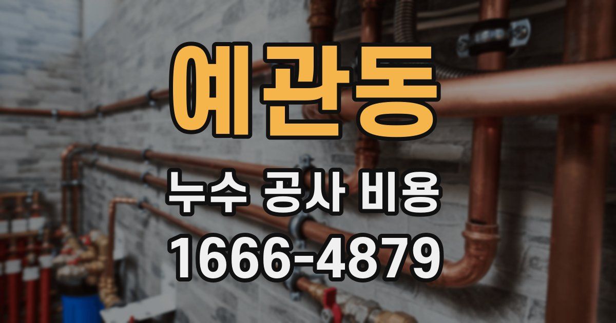 예관동 누수 공사 비용