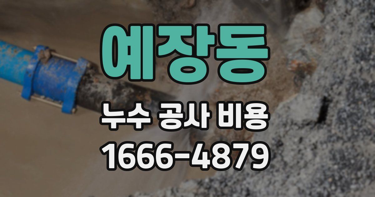 예장동 누수 공사 비용