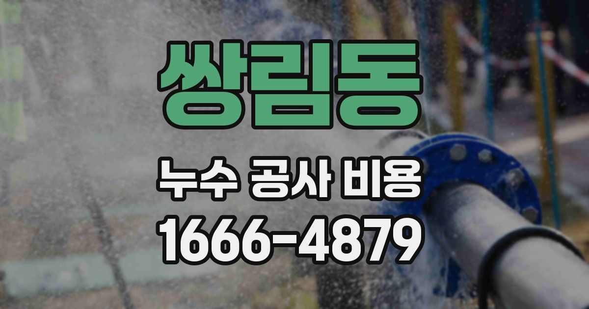쌍림동 누수 공사 비용