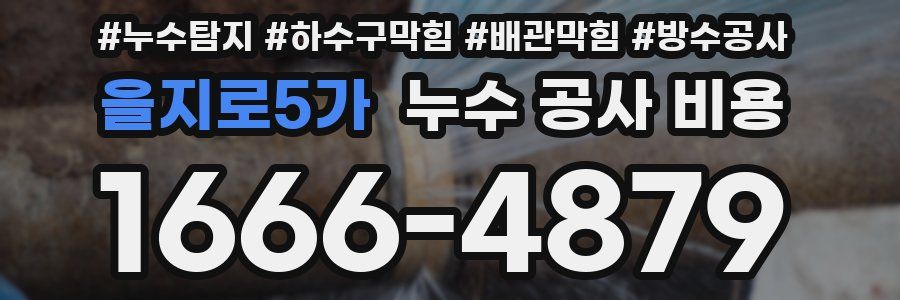 을지로5가 누수 공사 비용