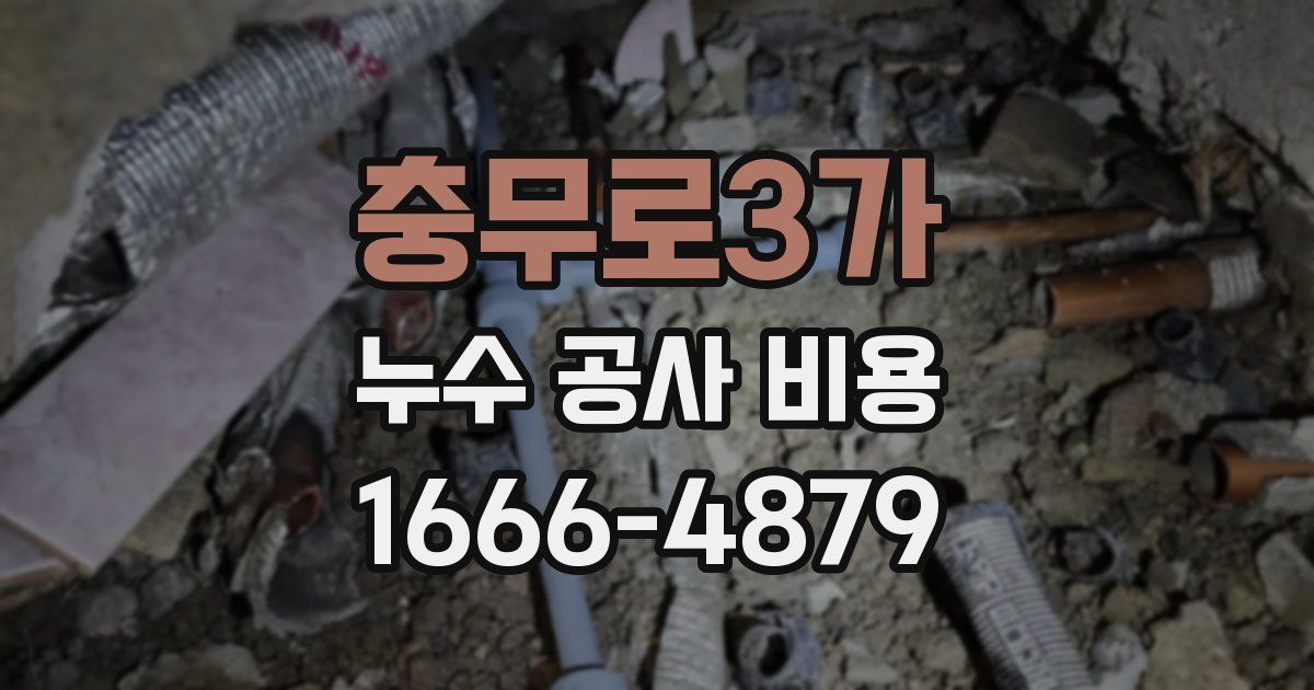 충무로3가 누수 공사 비용