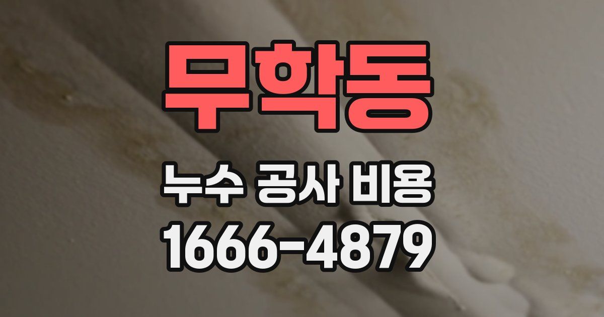 무학동 누수 공사 비용