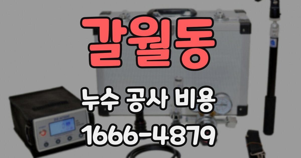 갈월동 누수 공사 비용