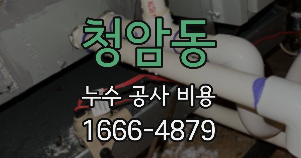 청암동 누수 공사 비용