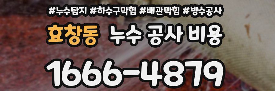 효창동 누수 공사 비용