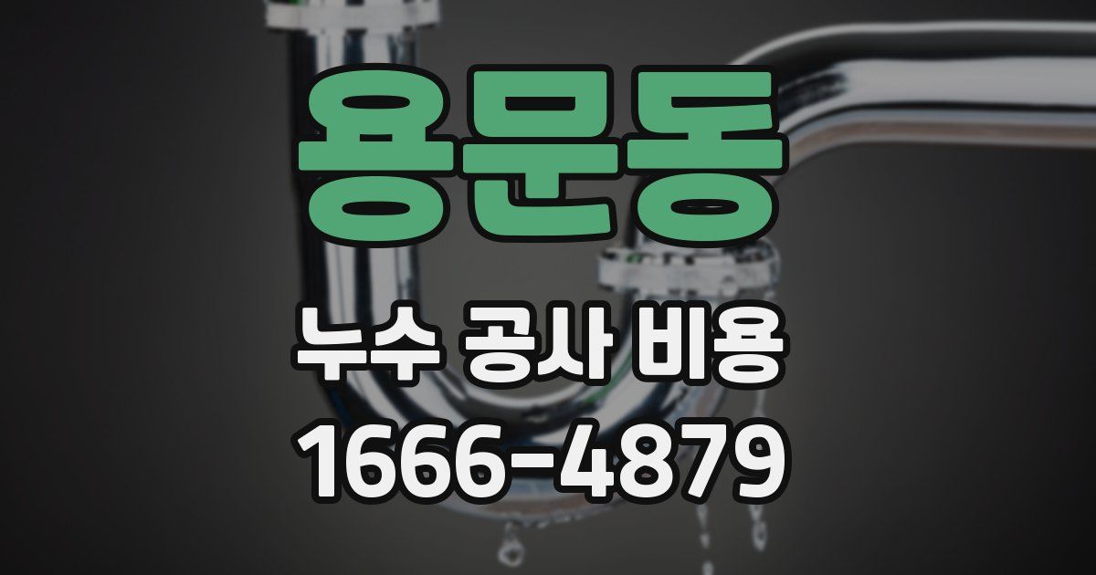 용문동 누수 공사 비용