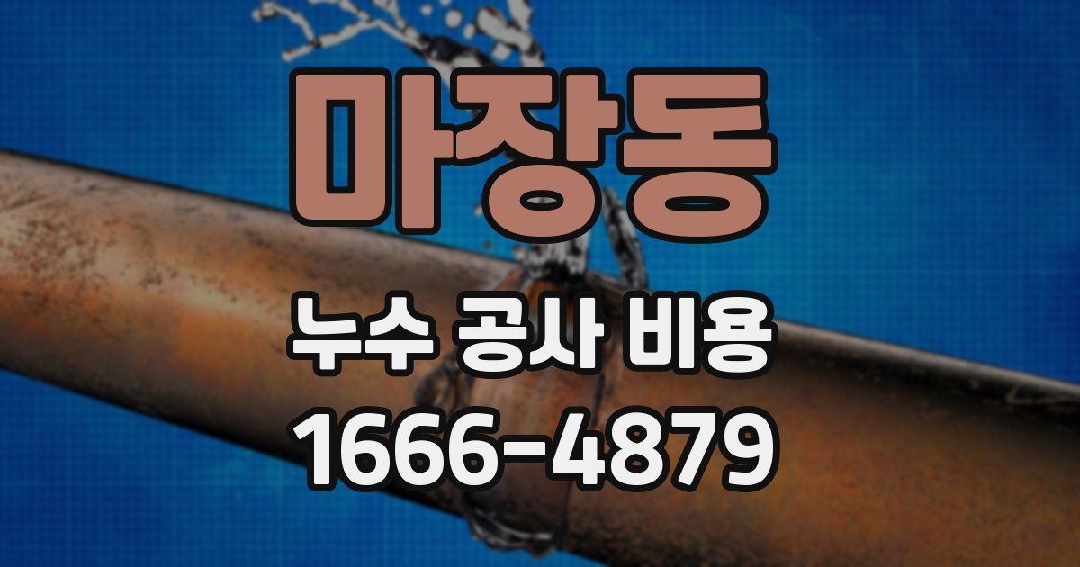 마장동 누수 공사 비용