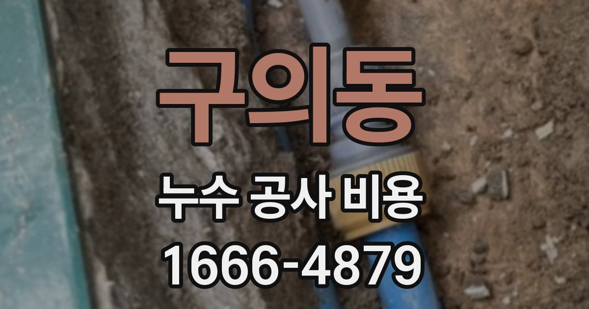 구의동 누수 공사 비용