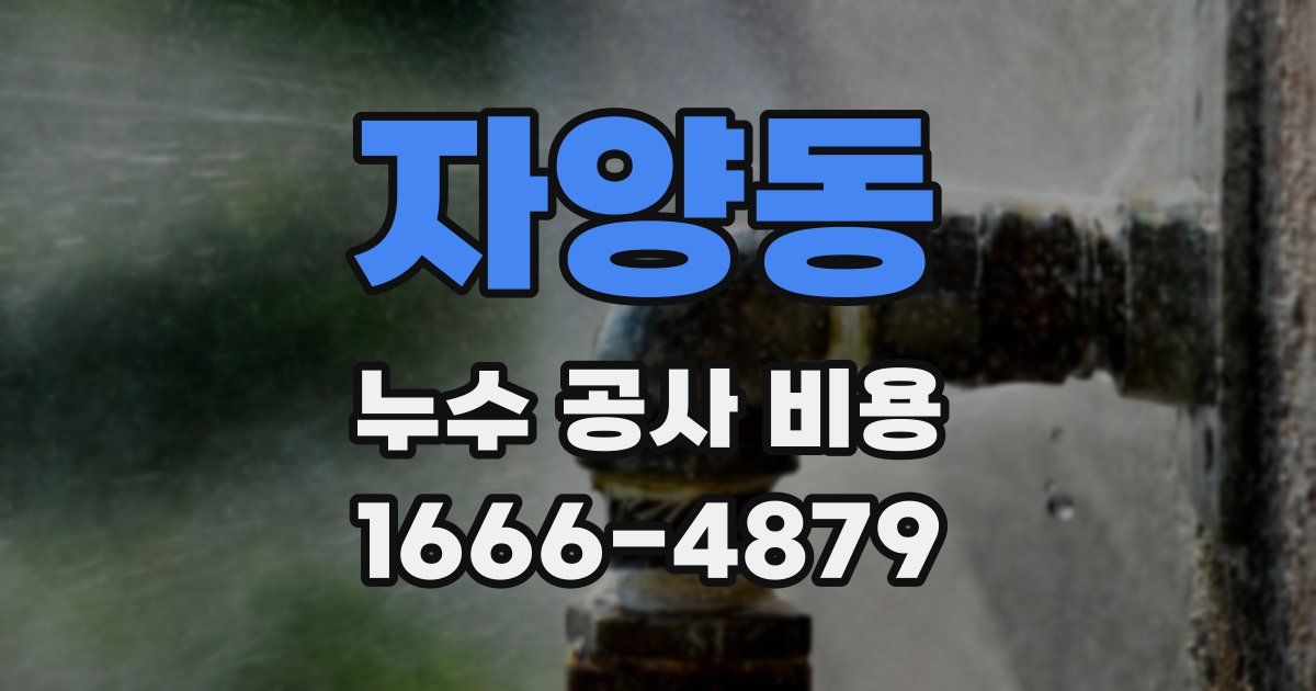 자양동 누수 공사 비용