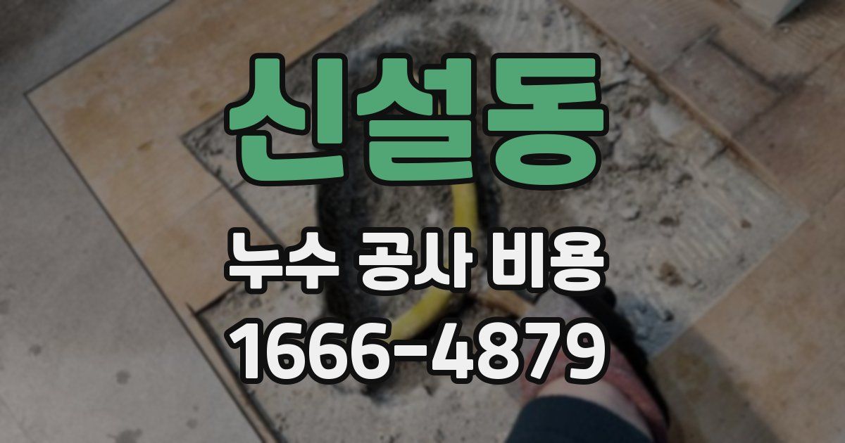 신설동 누수 공사 비용