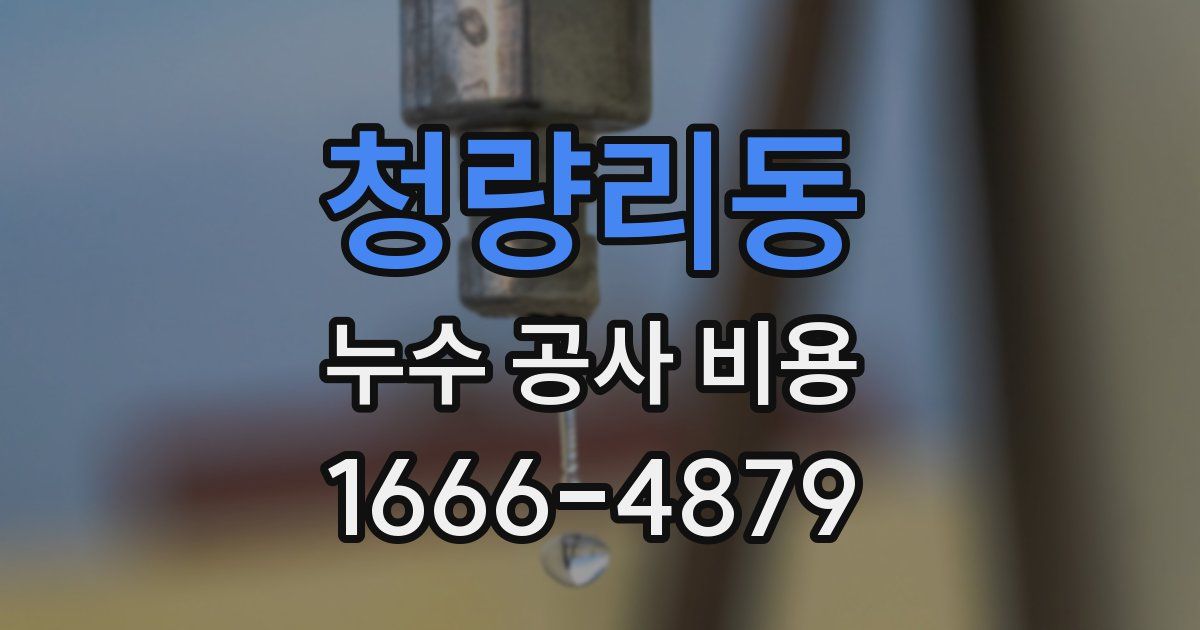 청량리동 누수 공사 비용